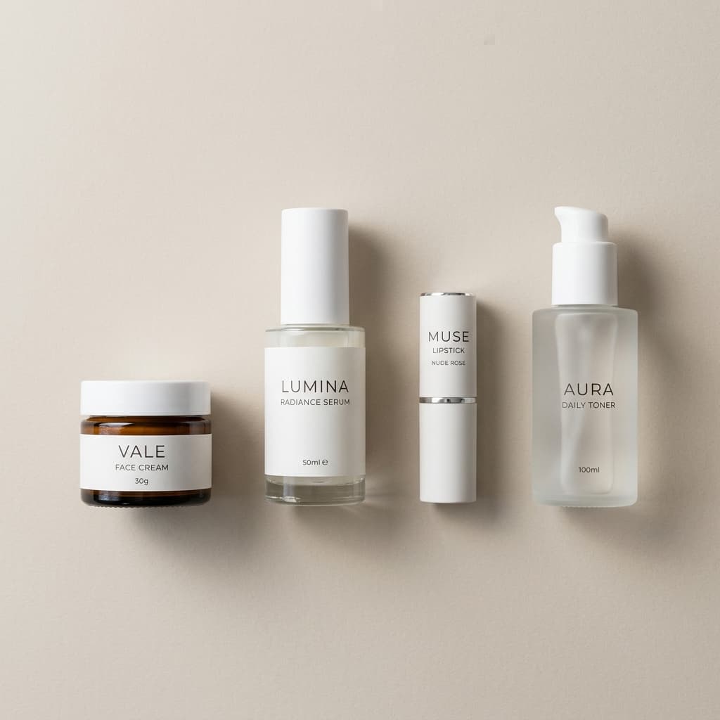 Beauty product flatlay